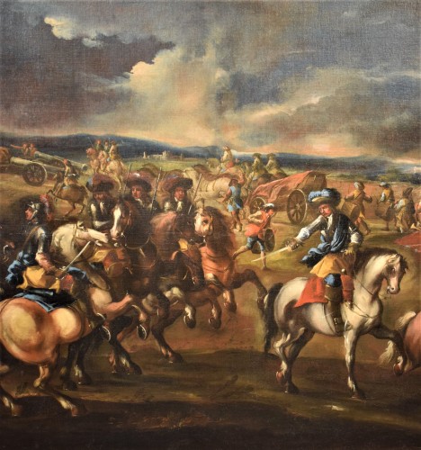 XVIIIe siècle - Champ de bataille - Attribué à Antonio Calza (Vérone 1653 - 1725)